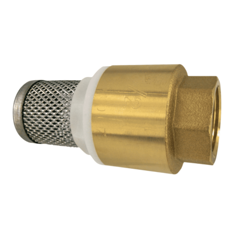 Fotventil mässing fjäder laddad 1"